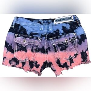 Rock Revival Women's Tie-Dye Jean Shorts - Blue and Pink Size 24 NWOT